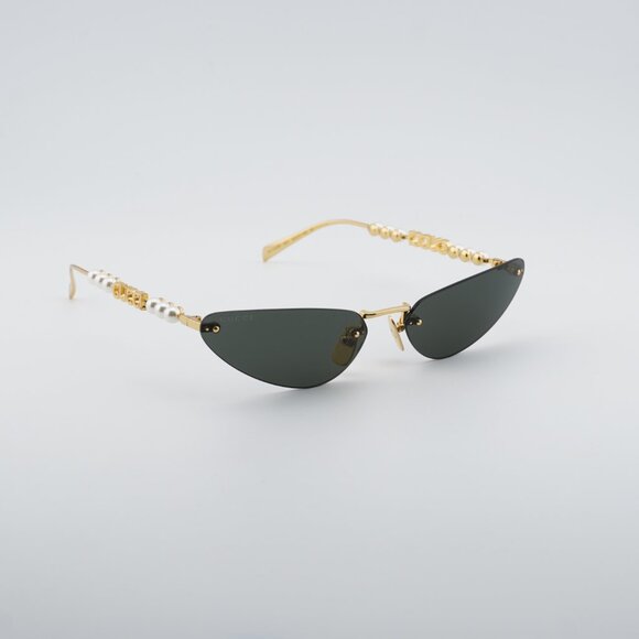 Gucci GG1920S 001 Sunglasses Shiny Gold with White Pearl Cat Eye Frame main image 5